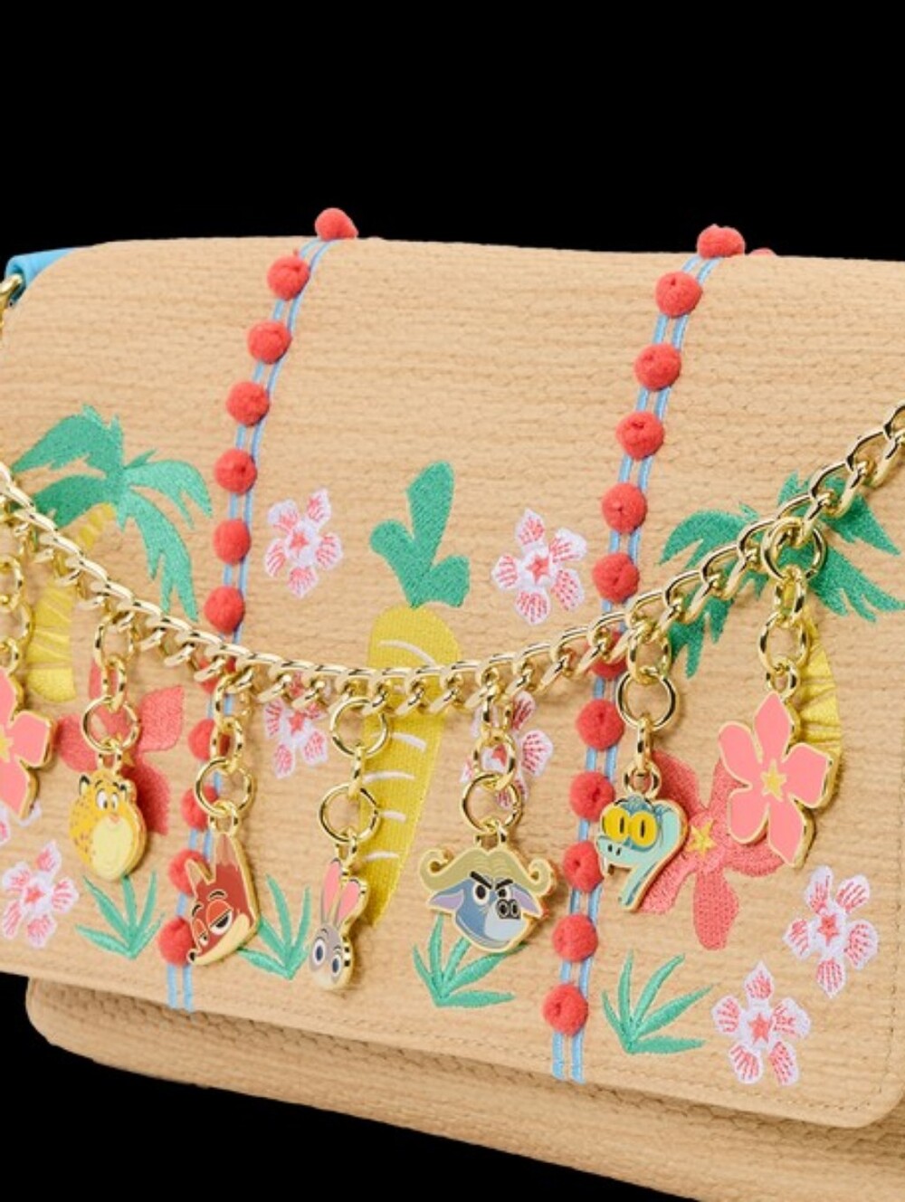 Low Start 🔥 Loungefly Disney Zootopia 2 Tropical Embroidered Crossbody Bag NWT - Picture 3 of 6